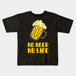 No Beer No Life (Yellow) Kids T-Shirt